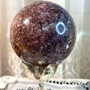 Beautiful Lg Lepidolite Sphere 77mm